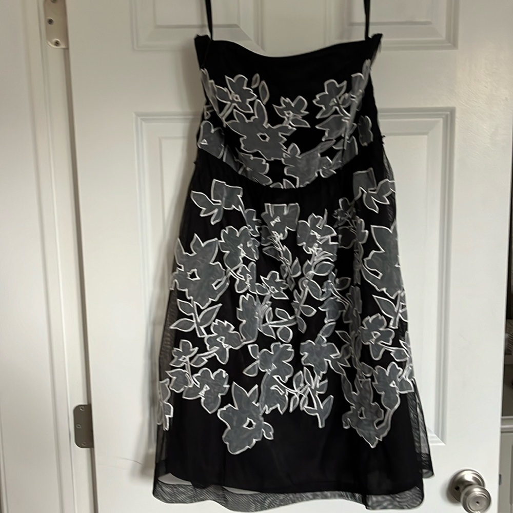 Strapless white house black market cocktail dress